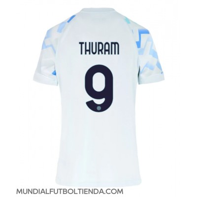 Camiseta Inter Milan Marcus Thuram #9 Segunda Equipación Replica 2025-26 para mujer mangas cortas Camiseta Inter Milan Marcus Thuram #9 Segunda Equipación Replica 2025-26 para mujer mangas cortas